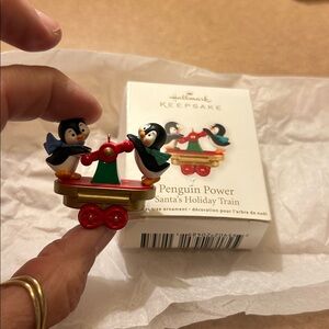 Hallmark Keepsake Santa's Holiday Train Penguin Power mini